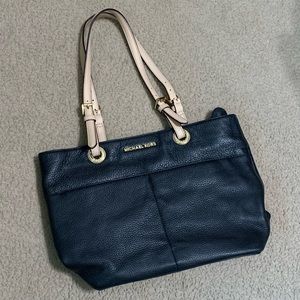 Michael Kors Top Zip Pocket Pebbled Leather Tote